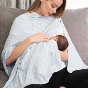Seraphine Soft Blue Knit Nursing Cover
